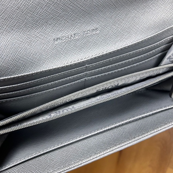 Michael Kors Women’s Gray and Silver Wallet with Card Slots - Picture 5 of 10